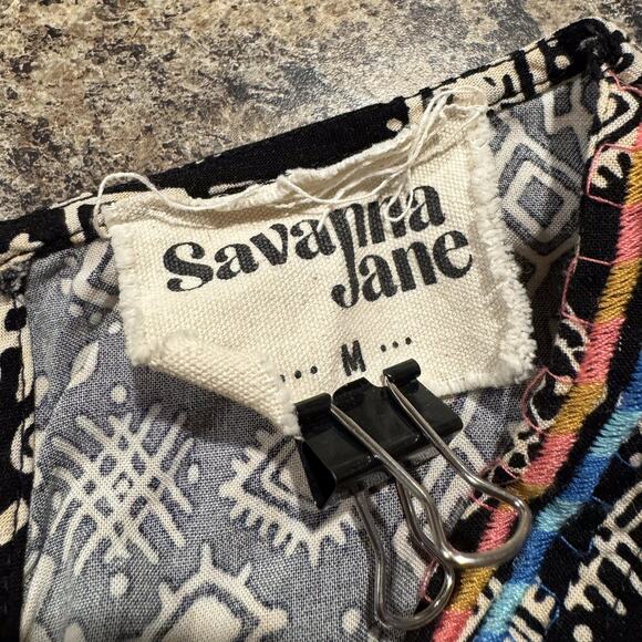 Savanna Jane Top Embroidered Boho Whimsigoth Festival Cottagecore Hippie Medium - Picture 3 of 6